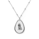 Necklace Cocker Spaniel Personalized Oval Pet Photo  – Engraved Teardrop Memorial Jewelry