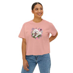 Cute Maltese Dog Boxy Tee — Women's Pet Lover Graphic T-Shirt