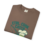 CTRL. COOK. CATCH. Unisex Garment-Dyed T-Shirt - Fun Foodie Tee for Chefs, Gamers, Gift for Cooking Lovers, Trendy Apparel