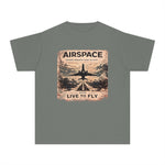 Youth Tee — 'Airspace: Born to Live to Fly' Vintage Jet Graphic