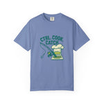 CTRL. COOK. CATCH. Unisex Garment-Dyed T-Shirt - Fun Foodie Tee for Chefs, Gamers, Gift for Cooking Lovers, Trendy Apparel