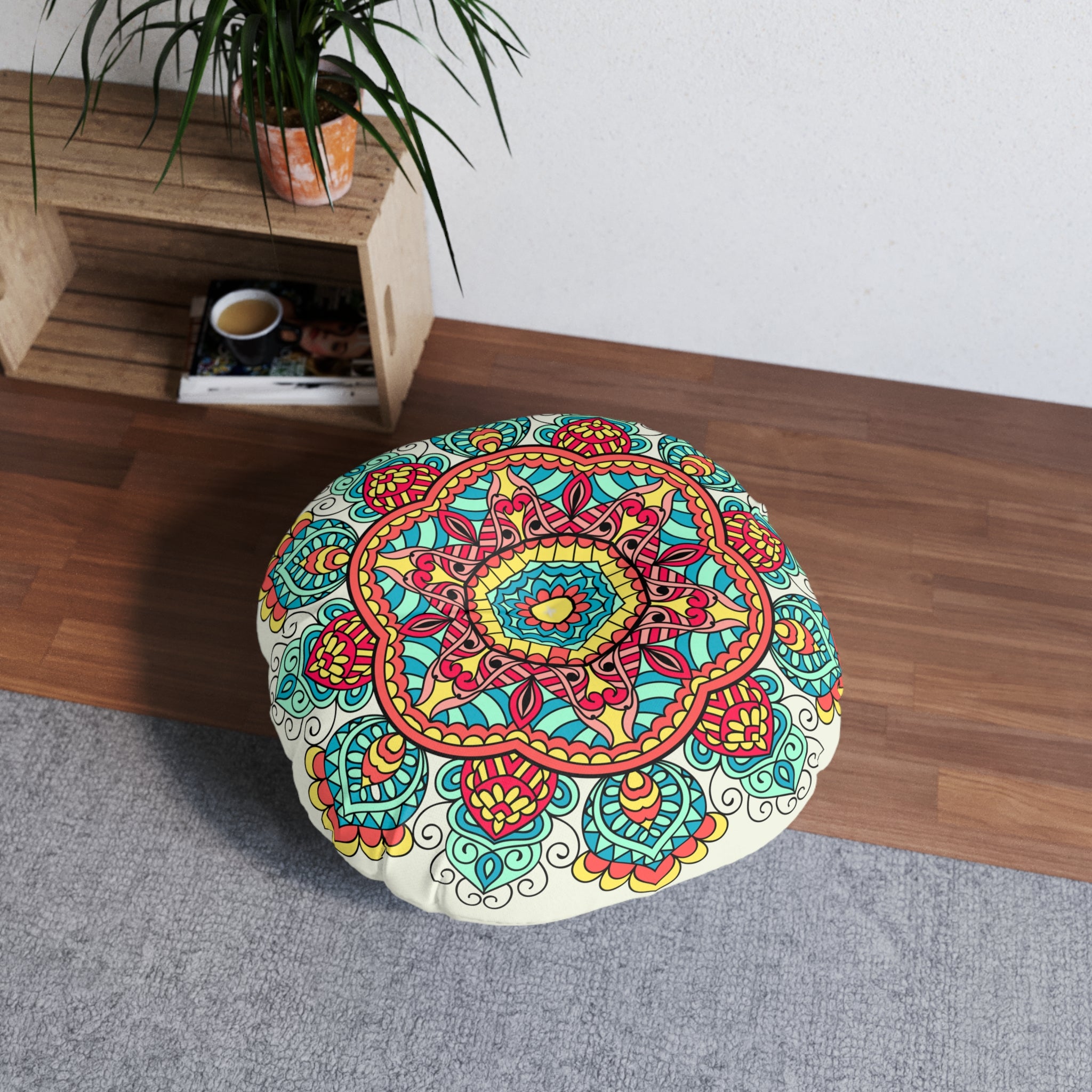 Russia Tufted Floor Pillow, Round