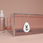 French Bulldog Oval Necklace — Cute Teardrop Pet Pendant