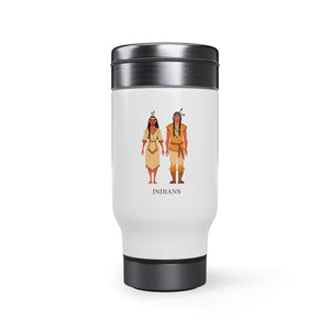 Indians Stainless Steel Travel Mug with Handle, 14oz