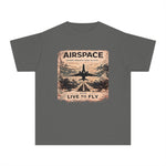 Youth Tee — 'Airspace: Born to Live to Fly' Vintage Jet Graphic