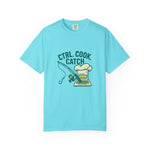 CTRL. COOK. CATCH. Unisex Garment-Dyed T-Shirt - Fun Foodie Tee for Chefs, Gamers, Gift for Cooking Lovers, Trendy Apparel