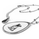 Pug Teardrop Pendant Necklace – Oval Pet Portrait Jewelry