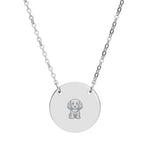 Cockapoo Engraved Circle Necklace — Personalized Puppy Portrait Pendant