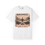 Airspace Vintage Jet T‑Shirt — "Live to Fly" Aviation Graphic Tee