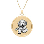 Necklace Cockapoo Round Photo Pendant — Personalized Pet Portrait Locket