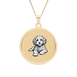 Necklace Cockapoo Round Photo Pendant — Custom Pet Portrait Disc (Dog)