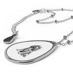 Necklace Cocker Spaniel Personalized Oval Pet Photo  – Engraved Teardrop Memorial Jewelry