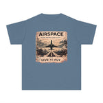 Airspace Youth Tee — "Live to Fly" Vintage Jet Aviation Graphic