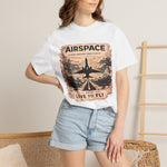 Airspace Vintage Jet T‑Shirt — "Live to Fly" Aviation Graphic Tee