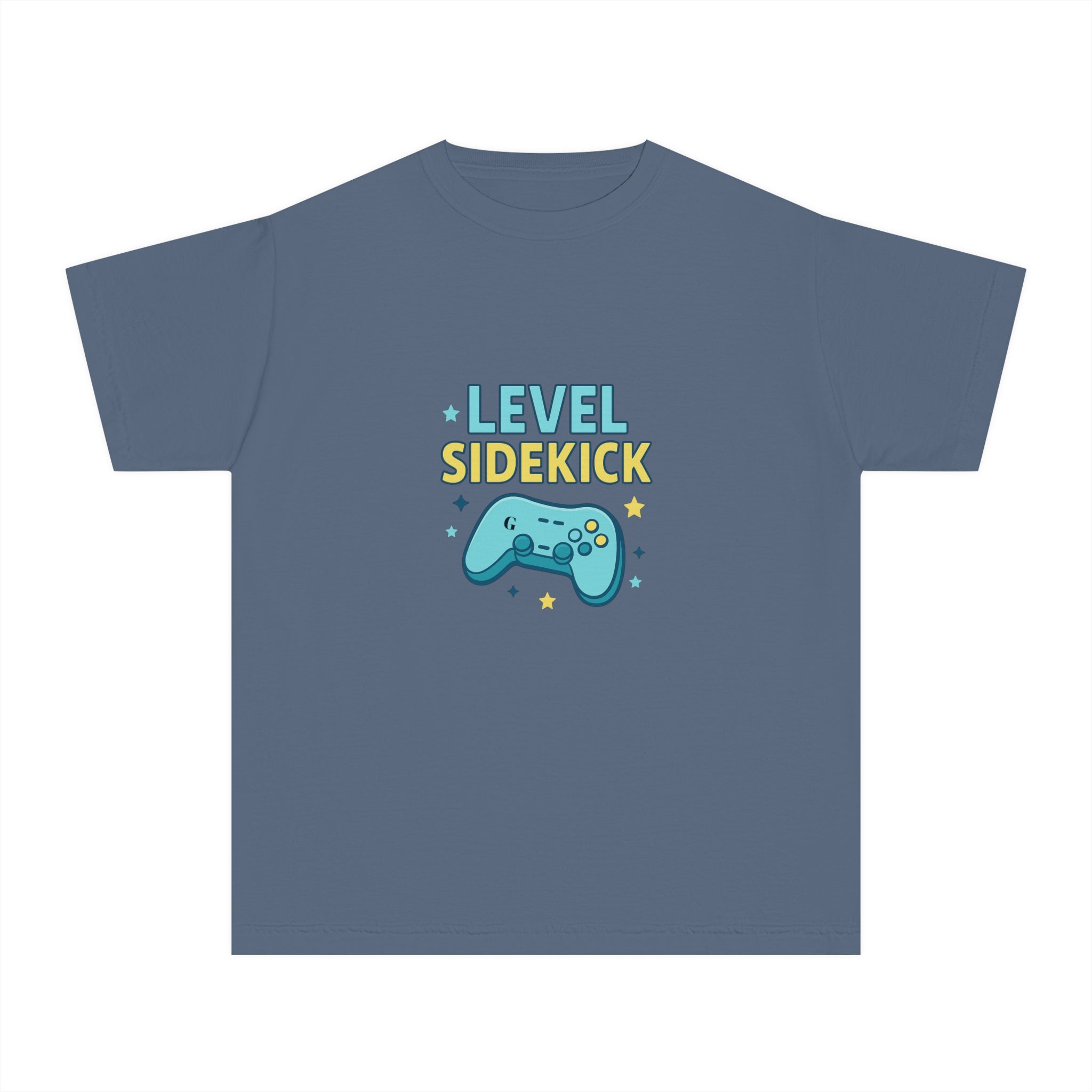Level Sidekick Youth Midweight Tee, Gamer T-Shirt, Kid's Video Game Shirt, Playful Graphic Tee, Birthday Gift for Gamers