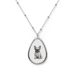 French Bulldog Oval Necklace — Cute Teardrop Pet Pendant
