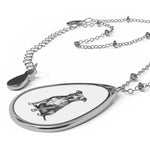 American Pit Bull Terrier Personalized Oval Dog Portrait Necklace — Engraved Pet Locket Pendant