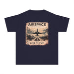 Youth Tee — 'Airspace: Born to Live to Fly' Vintage Jet Graphic