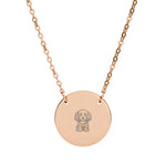 Cockapoo Engraved Circle Necklace — Personalized Puppy Portrait Pendant