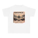 Airspace Youth Tee — "Live to Fly" Vintage Jet Aviation Graphic