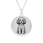 Necklace Cockapoo Round Photo Dog Pendant — Personalized Pet Memorial Jewelry