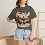 Airspace Vintage Jet T‑Shirt — "Live to Fly" Aviation Graphic Tee