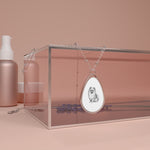 Necklace Pomeranian Oval Pendant Necklace — Silver Teardrop Pet Portrait Jewelry