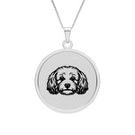 Cockapoo Personalized Pet Photo Round Pendant — Custom Engraved Dog Necklace