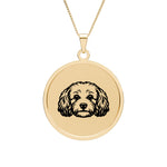 Cockapoo Personalized Pet Photo Round Pendant — Custom Engraved Dog Necklace