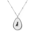 Necklace Blue Lacy — Personalized Pet Photo Teardrop Pendant