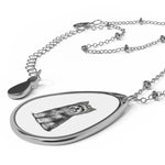Necklace Yorkshire Terrier Oval Pendant — Engraved Dog Portrait Pet Jewelry