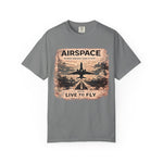 Airspace Vintage Jet T‑Shirt — "Live to Fly" Aviation Graphic Tee
