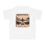 Youth Tee — 'Airspace: Born to Live to Fly' Vintage Jet Graphic