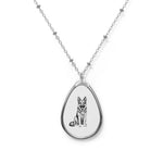 Necklace German Shepherd Oval Pendant — Pet Memorial Jewelry