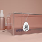 Cockapoo Oval Necklace - Engraved Puppy Teardrop Pendant Necklace, Personalized Pet Memorial Gift