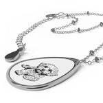 Bichon Frise Silver Oval Puppy Pendant Necklace – Engraved Pet Portrait Jewelry