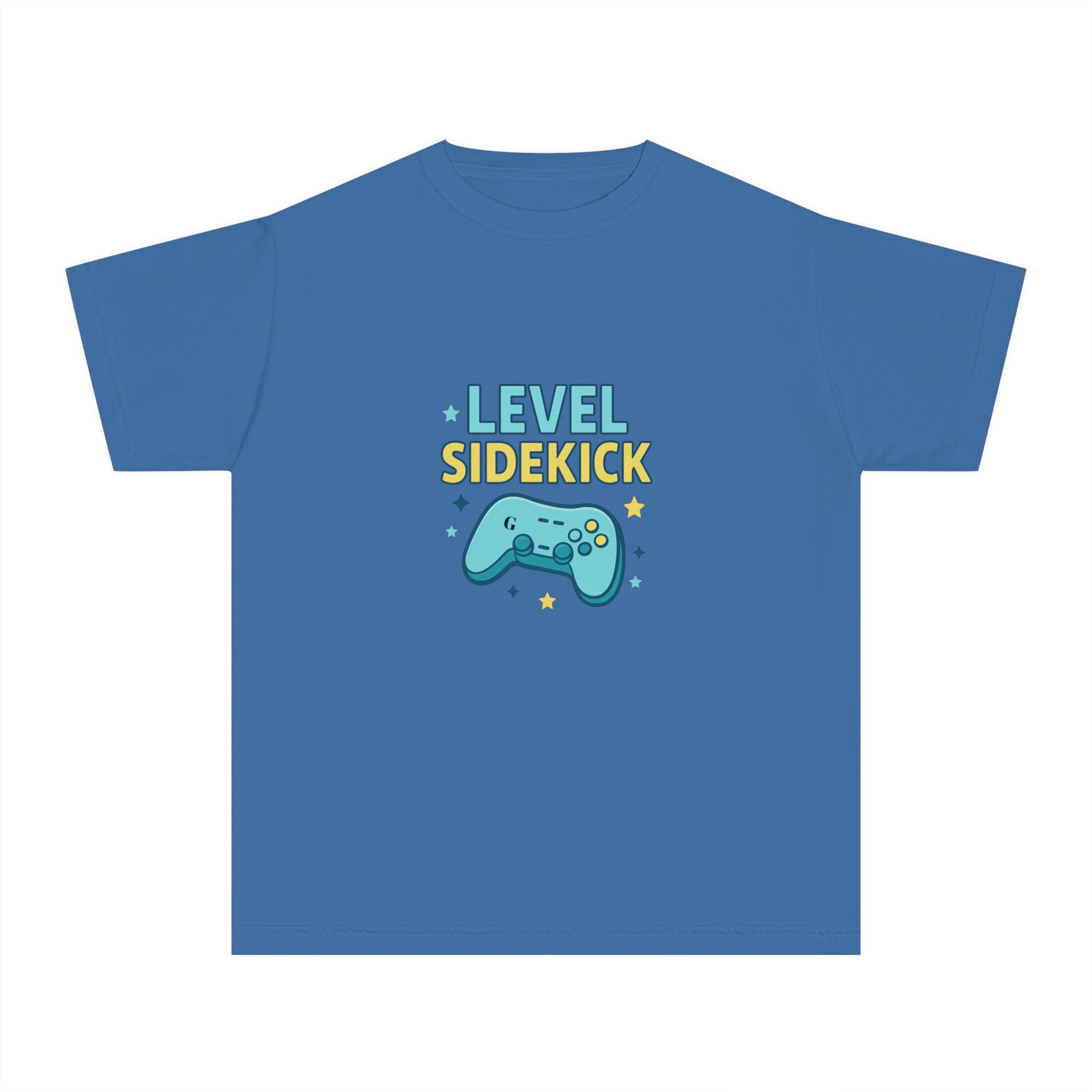 Level Sidekick Youth Midweight Tee, Gamer T-Shirt, Kid's Video Game Shirt, Playful Graphic Tee, Birthday Gift for Gamers