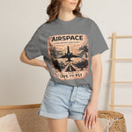 Airspace Vintage Jet T‑Shirt — "Live to Fly" Aviation Graphic Tee