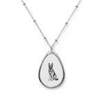German Shepherd Oval Pendant Necklace — Personalized Dog Lover Jewelry