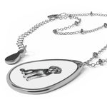 Necklace Schnoodle Oval Dog Portrait — Teardrop Pet Photo Pendant