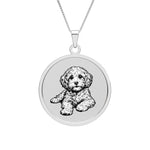 Necklace Cockapoo Round Photo Pendant — Personalized Pet Portrait Locket