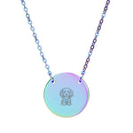Cockapoo Engraved Circle Necklace — Personalized Puppy Portrait Pendant