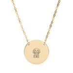 Cockapoo Engraved Circle Necklace — Personalized Puppy Portrait Pendant
