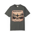 Airspace Vintage Jet T‑Shirt — "Live to Fly" Aviation Graphic Tee