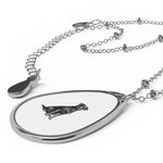 Necklace Blue Lacy — Personalized Pet Photo Teardrop Pendant