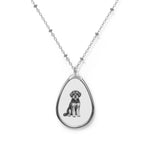 Necklace Schnoodle Oval Dog Portrait — Teardrop Pet Photo Pendant