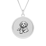 Necklace Cockapoo Round Photo Pendant — Custom Pet Portrait Disc (Dog)