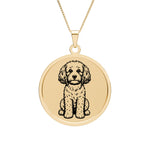 Necklace Cockapoo Round Photo Dog Pendant — Personalized Pet Memorial Jewelry